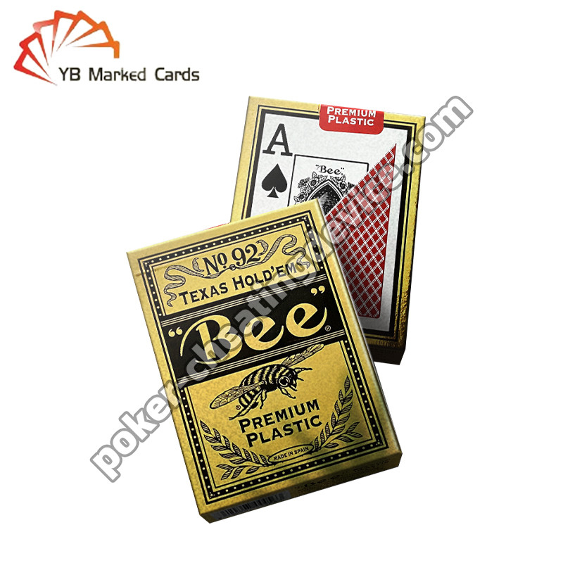 Bee giải trí đặc biệt mã vạch đánh dấu thẻ Decks nhựa Texas Hold'em thẻ rộng