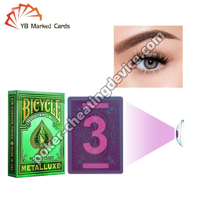 Xe đạp đánh dấu Poker Deck Luxury Gold Stamping Fairy Green Đối với Poker Contact Lenses