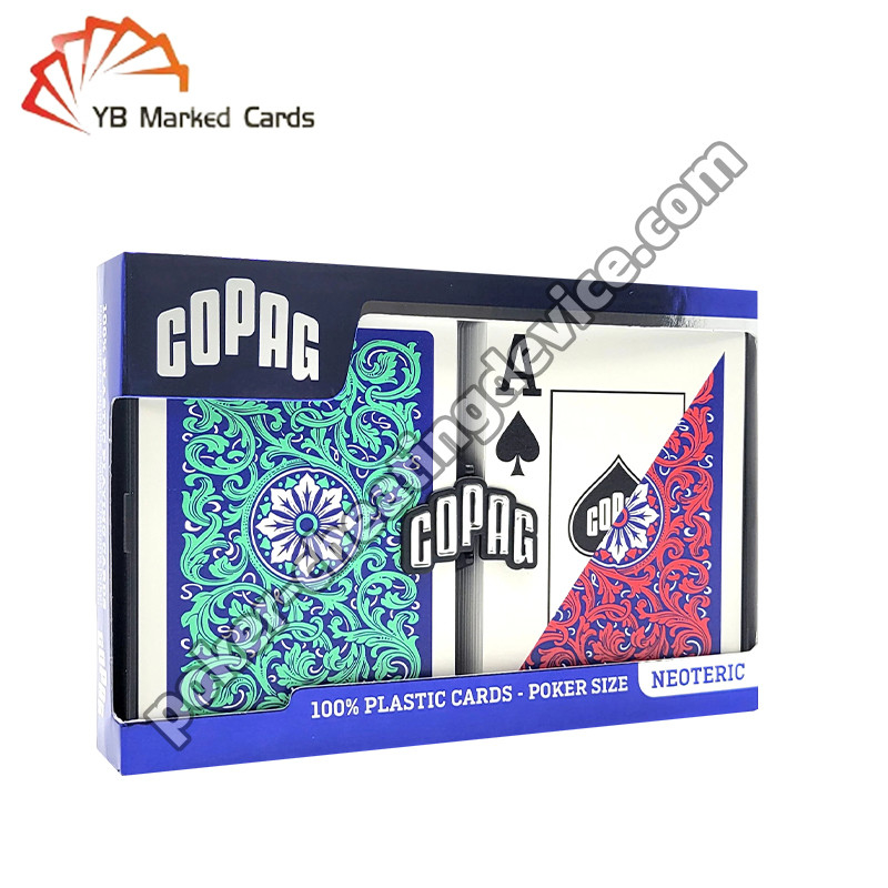 Copag đánh dấu Poker Deck Xanh / Đỏ Double Deck Set Cho Reader Contact Lenses