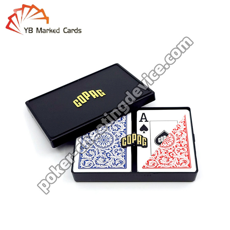 Copag 1546 100% nhựa Poker mã vạch đánh dấu Deck Blue / Red Deck Set