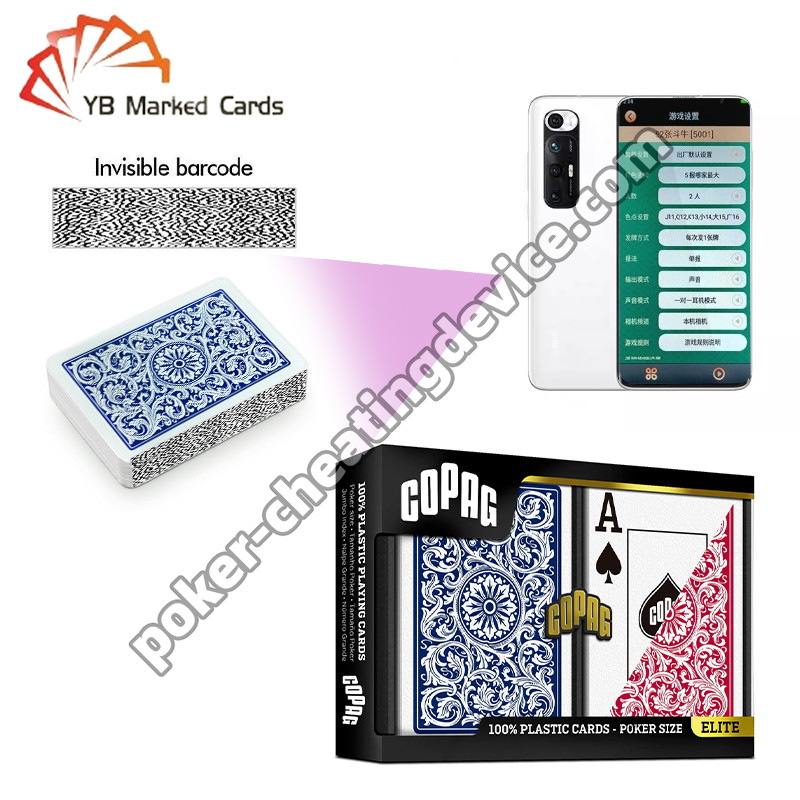 Copag 1546 100% nhựa Poker mã vạch đánh dấu Deck Blue / Red Deck Set