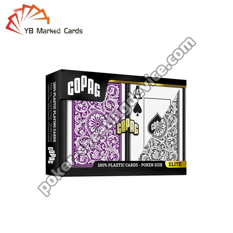 Copag 1546 100% nhựa sòng bạc mã vạch đánh dấu thẻ màu tím / màu xám bộ sàn