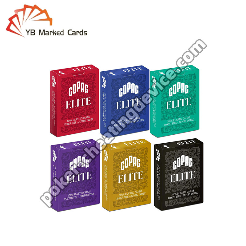 Copag Elite 100% Mã vạch nhựa được đánh dấu Thẻ Poker kích thước tiêu chuẩn Chỉ số Jumbo