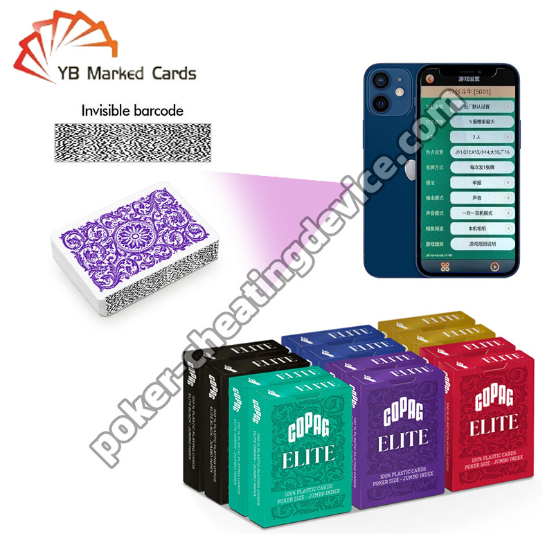 Copag Elite 100% Mã vạch nhựa được đánh dấu Thẻ Poker kích thước tiêu chuẩn Chỉ số Jumbo