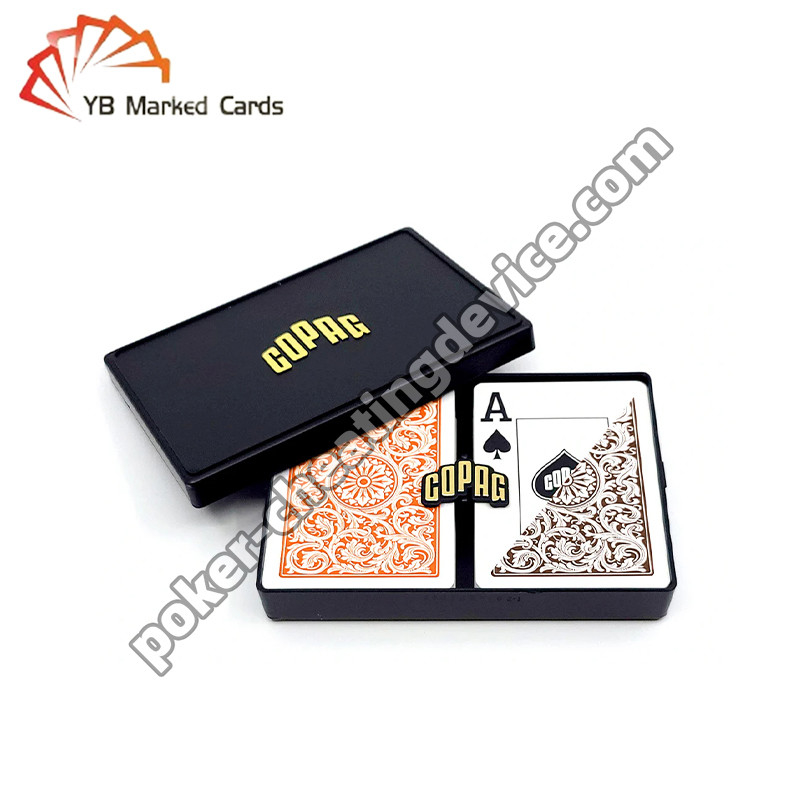 Copag Neoteric 100% nhựa mã vạch đánh dấu Decks màu cam nâu đôi Deck Set
