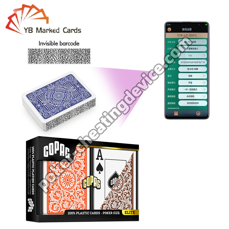 Copag Neoteric 100% nhựa mã vạch đánh dấu Decks màu cam nâu đôi Deck Set