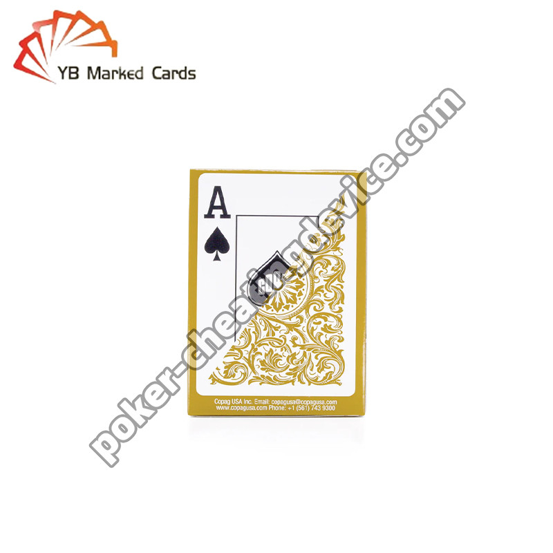 Copag Elite 100% nhựa tàng hình mã vạch đánh dấu Poker Decks Gold Single Deck