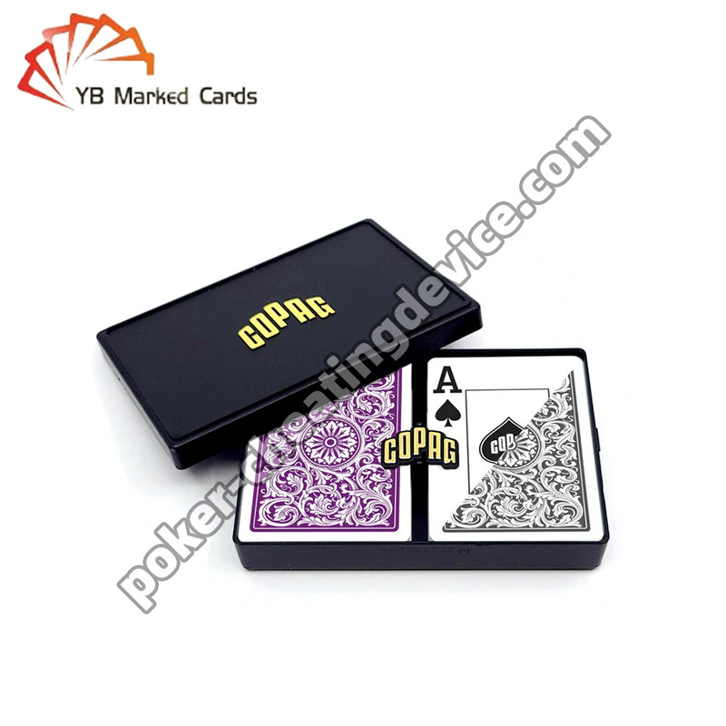Copag 1546 100% Plastic Casino Infrared Đặt thẻ màu tím / màu xám