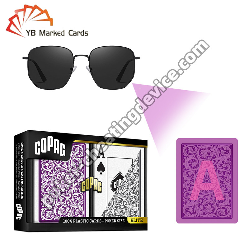 Copag 1546 100% Plastic Casino Infrared Đặt thẻ màu tím / màu xám