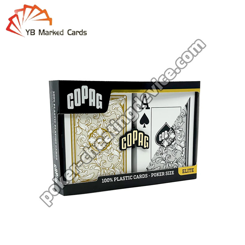 Copag Legacy Series 100% nhựa đằng sau được đánh dấu thẻ Đen / vàng Deck Set