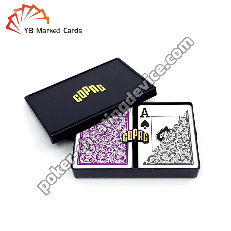 Bộ bài Copag 1546 có mã vạch, đánh dấu cạnh, chỉ số lớn, màu Tím/Xám, bộ hai bộ