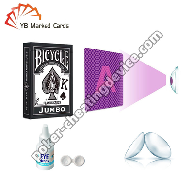 Magic Trick Ống kính áp tròng 13mm Thẻ đánh dấu phát sáng Ống kính Máy đọc bài xì phé