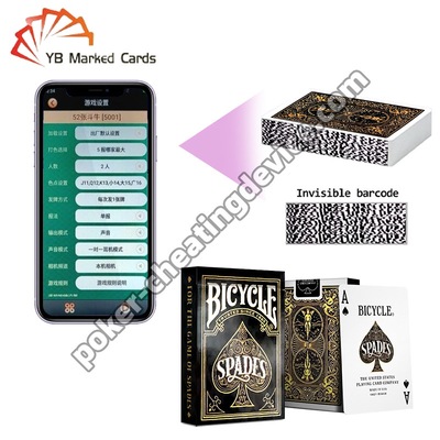 BICYCLE Invisible Ink Barcode Marking Cards Decks Điện thoại giải trí cổ điển Spade King