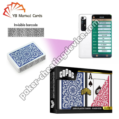 Copag 1546 100% nhựa Poker mã vạch đánh dấu Deck Blue / Red Deck Set