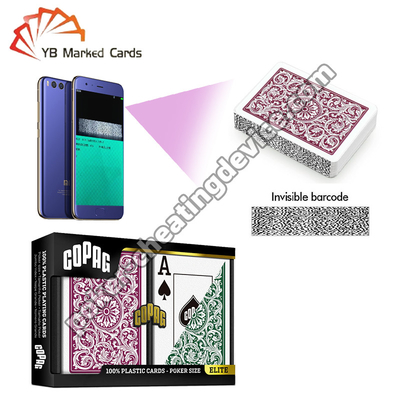 Copag 1546 100% nhựa Stealth Barcode đánh dấu Poker Decks Burgundy / Xanh