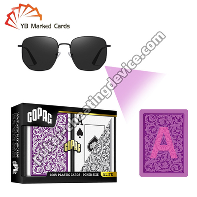 Copag 1546 100% Plastic Casino Infrared Đặt thẻ màu tím / màu xám