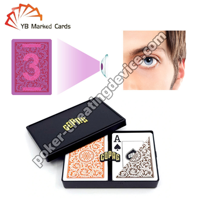 Copag 1546 100% nhựa mực vô hình thẻ chơi Orange / Brown Deck Set