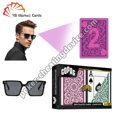 Copag 1546 100% nhựa ánh sáng đánh dấu thẻ Burgundy / Green Deck Set
