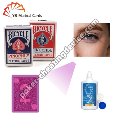 Xe đạp Pinochle Invisible Ink Poker Cards Cho kính áp tròng sáng