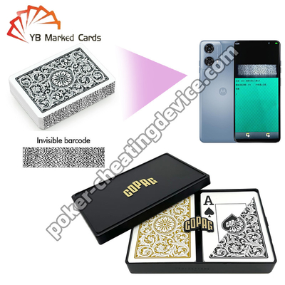 Copag 1546 100% nhựa mã vạch Poker Jumbo Index Đen / Vàng bộ đôi sàn