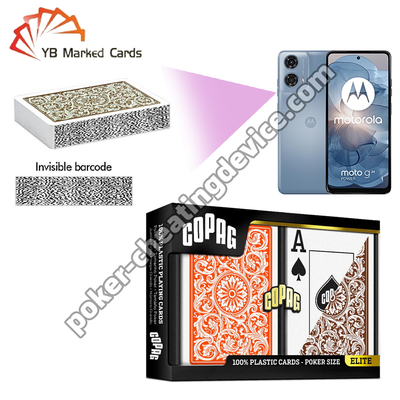 Bộ bài hai bộ Copag 1546 Barcode Poker Jumbo Index Cam/Nâu