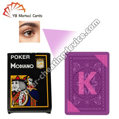 Bài tây Modiano đã được đánh dấu mặt sau để gian lận poker bằng kính áp tròng